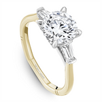 Noam Carver 14k Yellow and White Gold Atelier Collection Cathedral Three-Stone Engagement Ring Setting