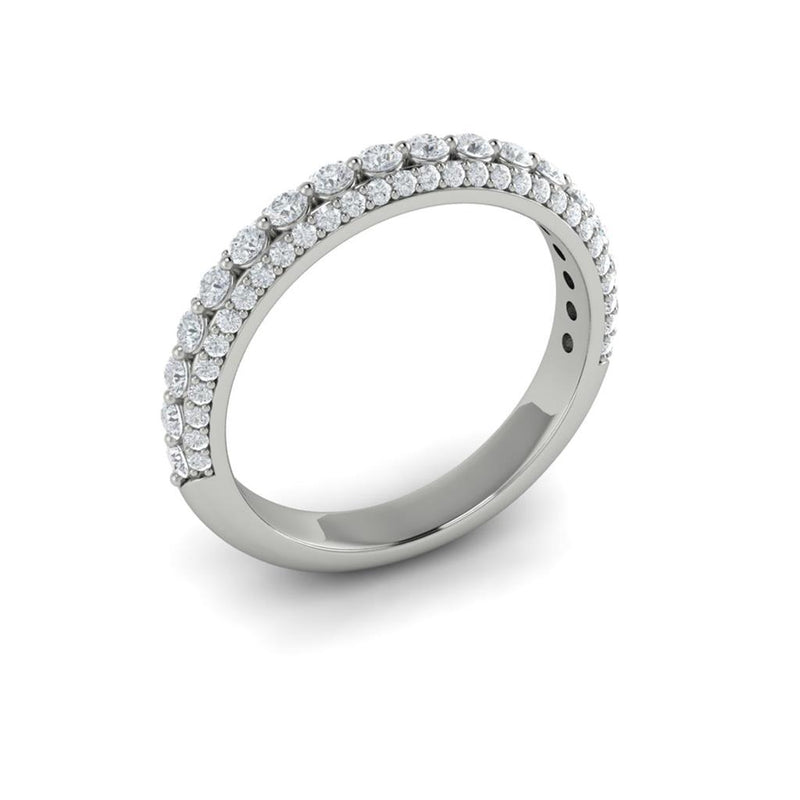 Vlora Women's 14k White Gold Stackable Multi Row Diamond Band