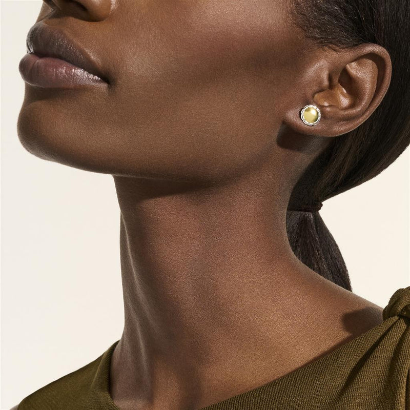 John Hardy 14k Yellow Gold and Sterling Silver Essential Stud Earrings