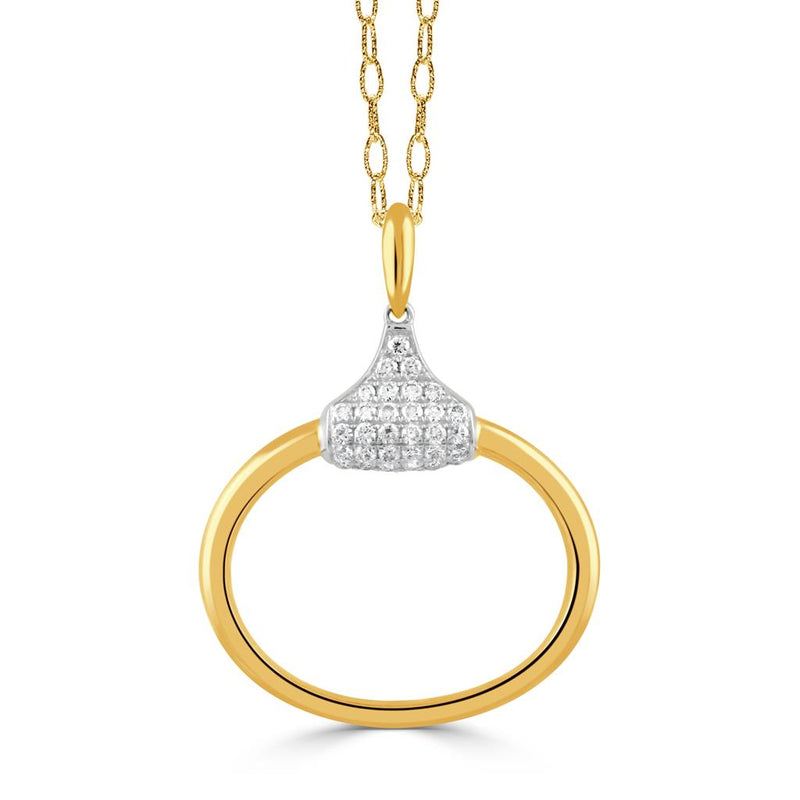 Doves 18k Yellow and White Gold Equestrian Diamond Snaffle Bit Pendant