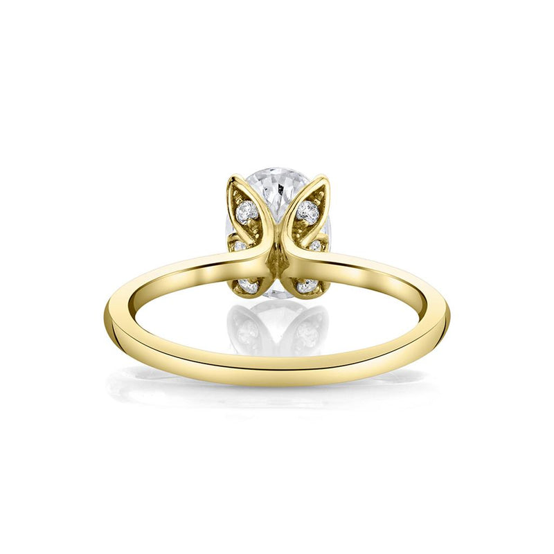 Sylvie 14k Yellow Gold High Polish Solitaire Engagement Ring Setting with Tulip Head