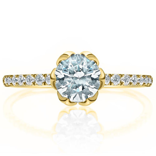 Davis Classics Sidestone Diamond Engagement Ring Setting in 14k Yellow Gold