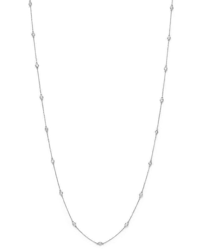 Davis Classics 14k White Gold Diamonds by the Yard Necklace