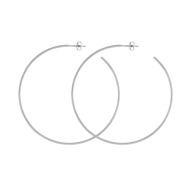 Davis Classics 14k White Gold Jumbo Hoop Earrings