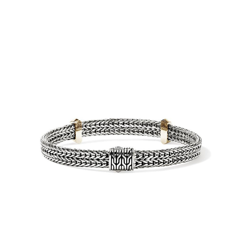 John Hardy Sterling Silver and 14k Yellow Gold Icon Flat Chain Bracelet