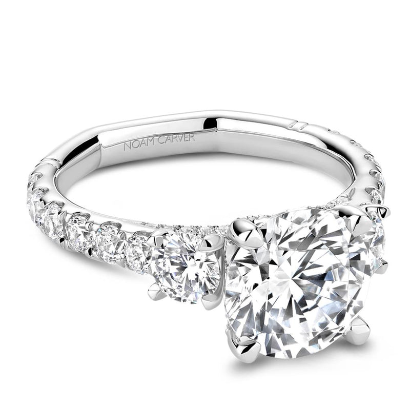 Noam Carver Platinum Atelier Collection Cathedral Three-Stone Engagement Ring Setting