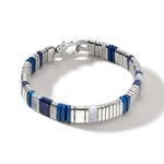 John Hardy Lapis Lazuli, Blue Lace Agate, and Sterling Silver Colorblock Bracelet
