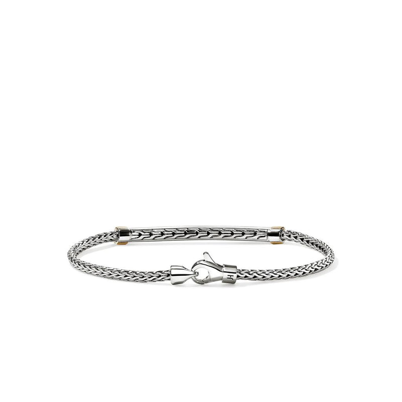 John Hardy 14k Yellow Gold and Sterling Silver Essential Pavé Diamond Bracelet