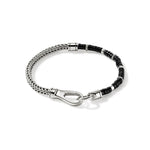 John Hardy Sterling Silver and Black Onyx Heishi Chain Bracelet