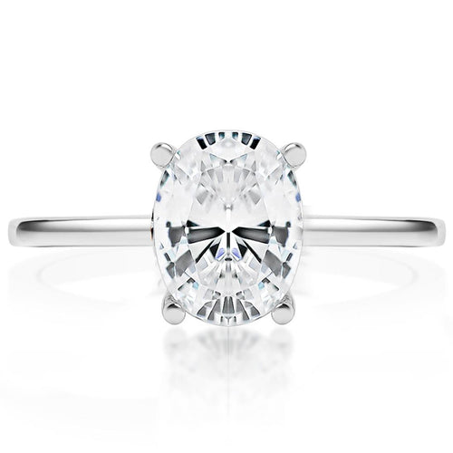Davis Classics Solitaire Diamond Engagement Ring Setting in 14k White Gold