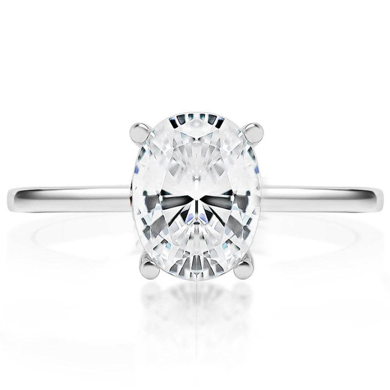 Davis Classics Solitaire Diamond Engagement Ring Setting in 14k White Gold