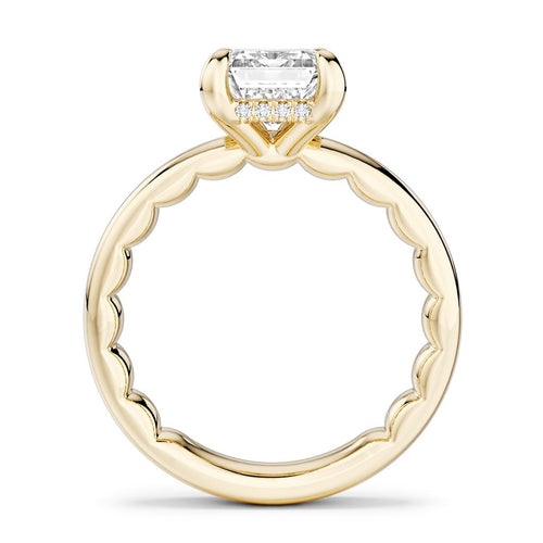 Noam Carver 14k Yellow Gold Luna Collection Cathedral Engagement Ring Setting