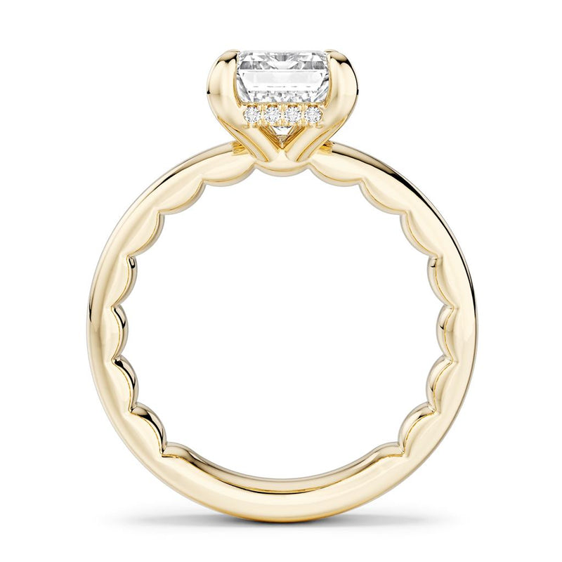 Noam Carver 14k Yellow Gold Luna Collection Cathedral Engagement Ring Setting