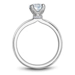 Noam Carver 14k White Gold Solitaire Engagement Ring Setting with Diamond Accents