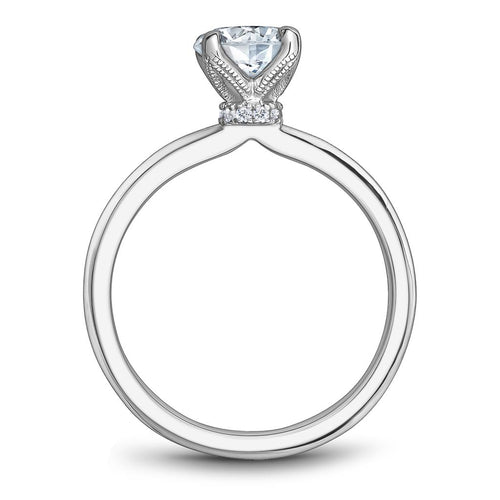 Noam Carver 14k White Gold Solitaire Engagement Ring Setting with Diamond Accents