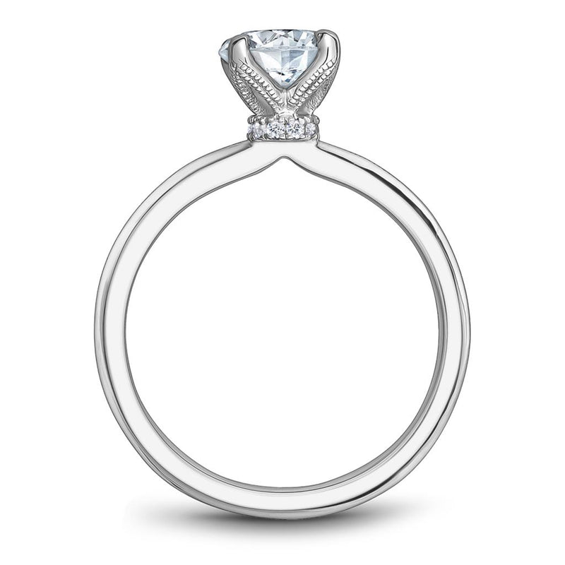 Noam Carver 14k White Gold Solitaire Engagement Ring Setting with Diamond Accents