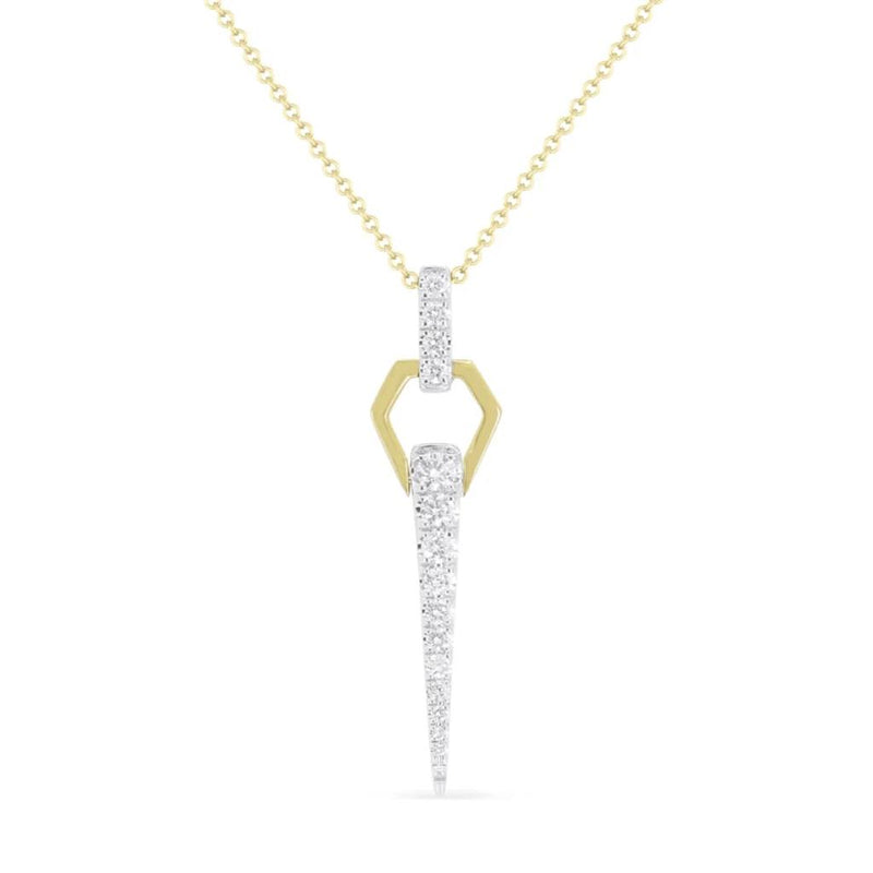 Madison L 14k Yellow and White Gold Milano Collection Diamond Spear Pendant Necklace