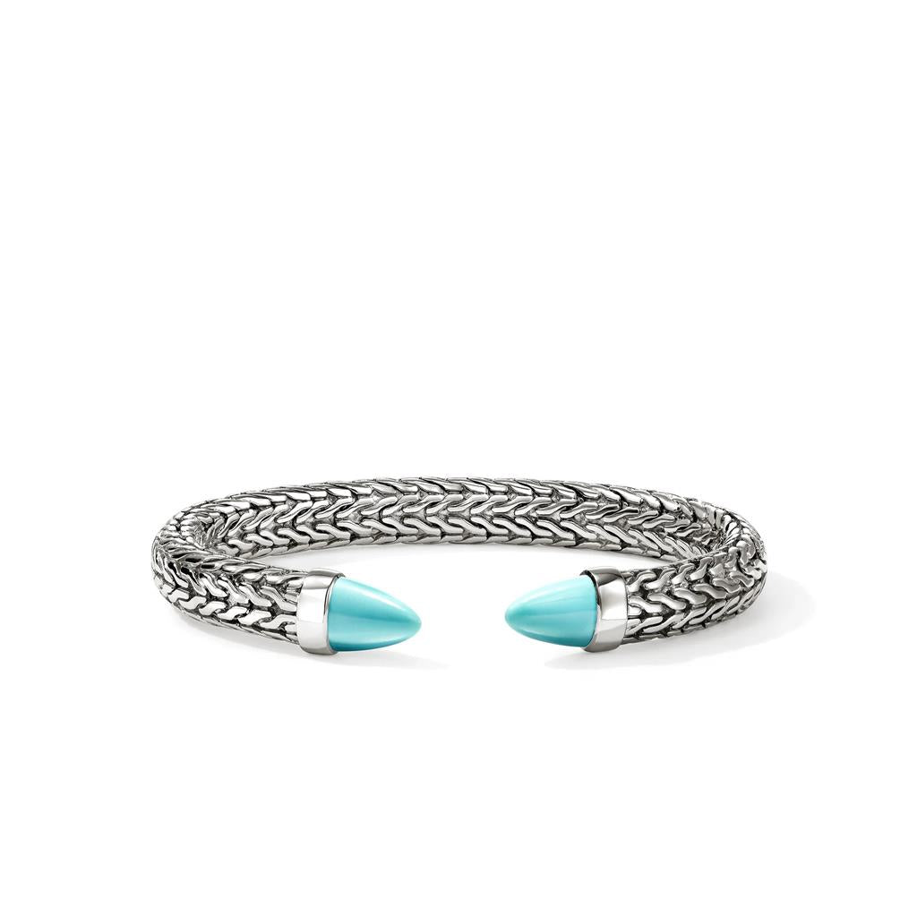 John Hardy Sterling Silver Turquoise Spear 50 Flex Cuff Bracelet