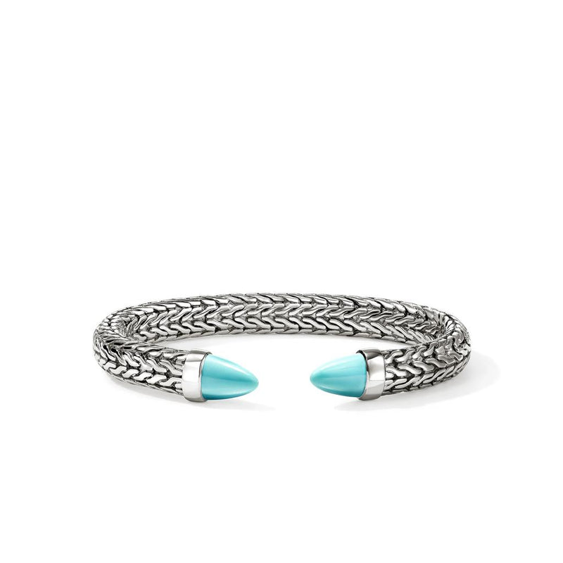 John Hardy Sterling Silver Turquoise Spear 50 Flex Cuff Bracelet