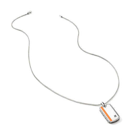 John Hardy Sterling Silver Tag Necklace