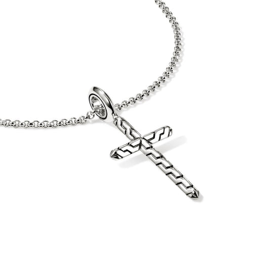 John Hardy Sterling Silver Essential Adjustable Cross Pendant Necklace