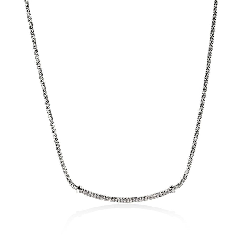 John Hardy Sterling Silver Essential Pavé Diamond Necklace