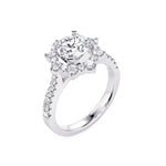 Davis Classics 14k White Gold Shadow Halo Floral Design Semi-Mount
