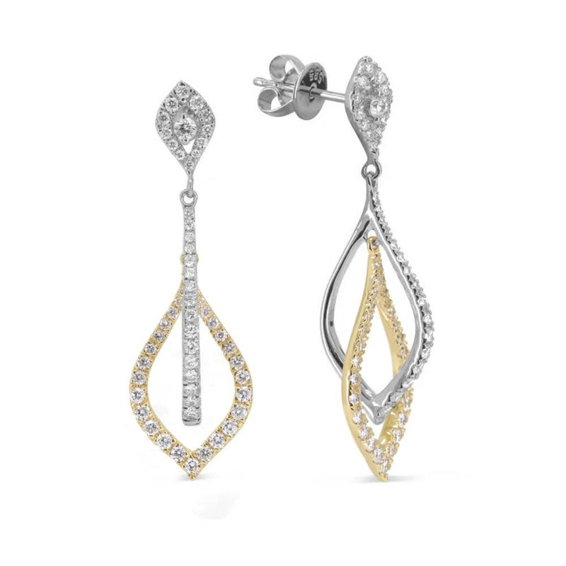 Madison L 14k Yellow and White Gold Interlocking Chandelier Diamond Dangle Earrings