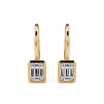 Davis Classics 14k Yellow Gold Diamond Drop Hoop Earrings