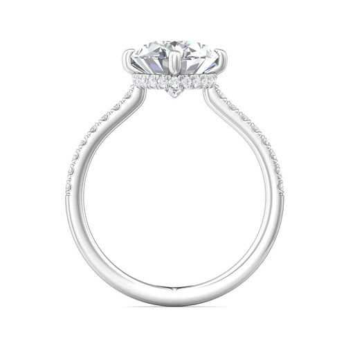 Martin Flyer Halo Diamond Engagement Ring Setting in 14k White Gold