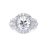 Davis Classics 14k White Gold Shadow Halo Design Semi-Mount