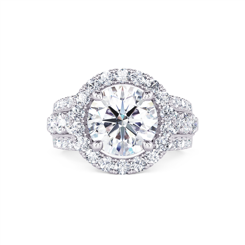 Davis Classics 14k White Gold Shadow Halo Design Semi-Mount