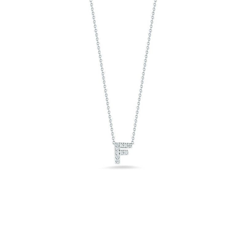 Roberto Coin 18k White Gold Tiny Treasures Collection Love Letter 'F' Initial Diamond Pendant