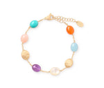 Marco Bicego 18k Yellow Gold Siviglia Color Multi-Gemstone Bead Station Bracelet