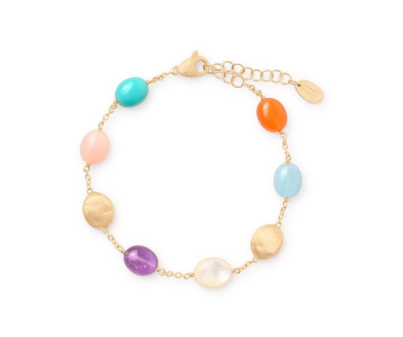 Marco Bicego 18k Yellow Gold Siviglia Color Multi-Gemstone Bead Station Bracelet