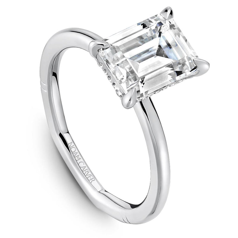 Noam Carver 14k White Gold Atelier Collection Solitaire Engagement Ring Setting with European Shank