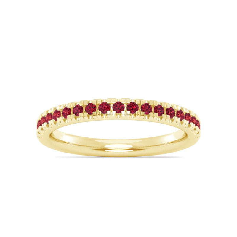 Davis Classics 14k Yellow Gold Garnet Stackable Band
