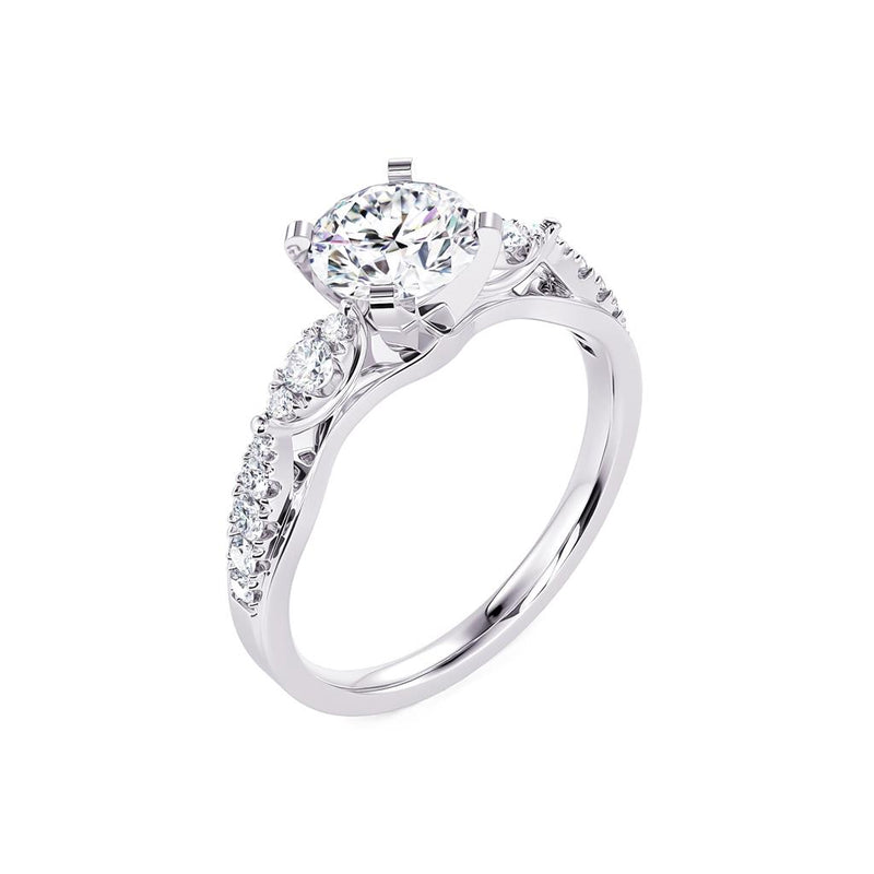Davis Classics 14k White Gold Three-Stone Inspired Semi-Mount