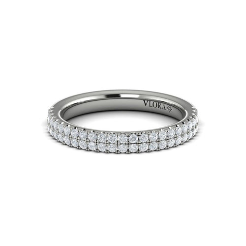 Vlora Women's 14k White Gold Stackable Double Row Diamond Band
