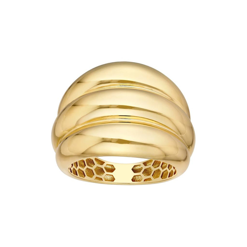 Davis Classics 14k Yellow Gold Horizontal Fluted Puff Ring