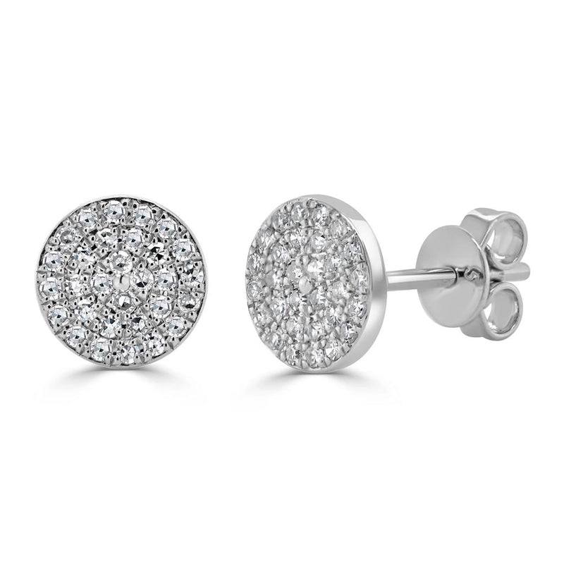 Davis Classics 14k White Gold Diamond Disc Stud Earrings