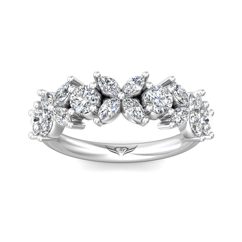 Martin Flyer Women's Platinum FlyerFit Floral Design Diamond Band