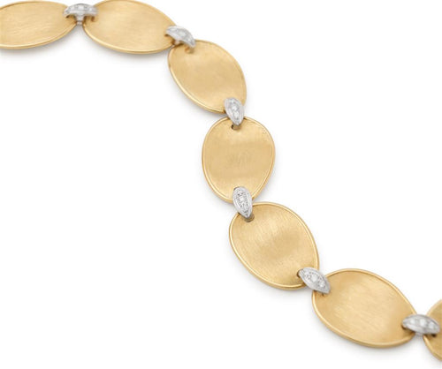 Marco Bicego 18k Yellow and White Gold Lunaria Collection Diamond Petal Bracelet