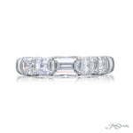 JB Star Women’s Platinum Emerald Cut Diamond Band