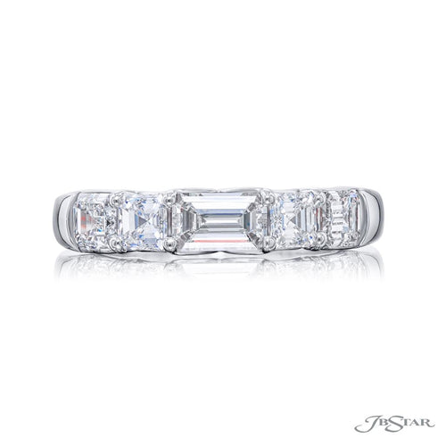 JB Star Women’s Platinum Emerald Cut Diamond Band