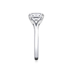 Sylvie 14k White Gold Shell Tapered Solitaire Engagement Ring Setting