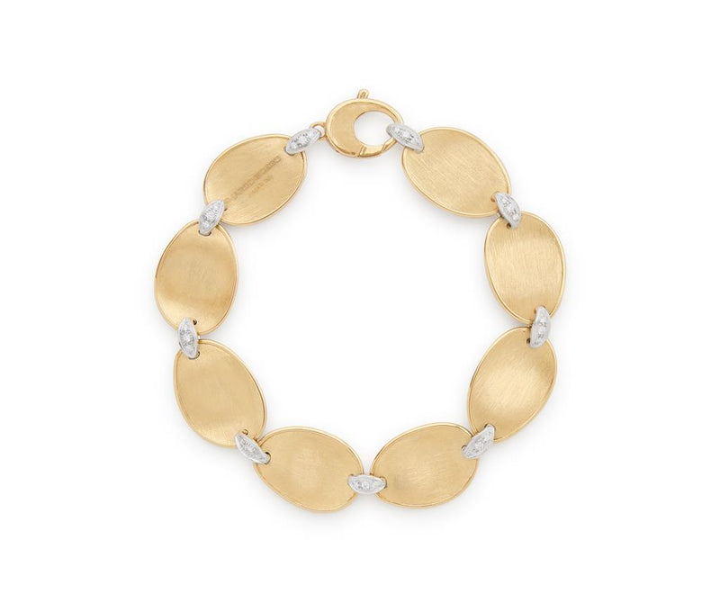 Marco Bicego 18k Yellow and White Gold Lunaria Collection Diamond Petal Bracelet