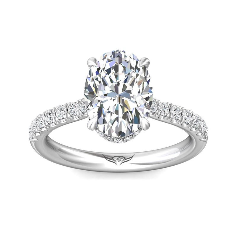Martin Flyer 14k White Gold FlyerFit Collar Halo Diamond Engagement Ring Setting