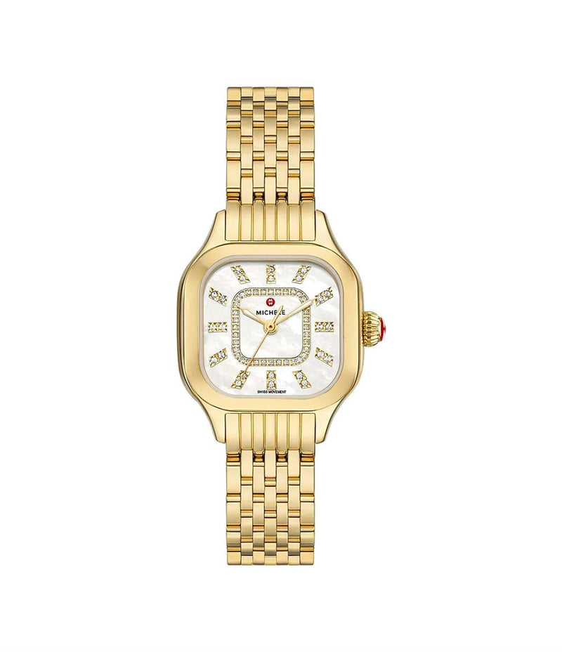 Michele Meggie 18K Gold-Plated Diamond Dial Watch