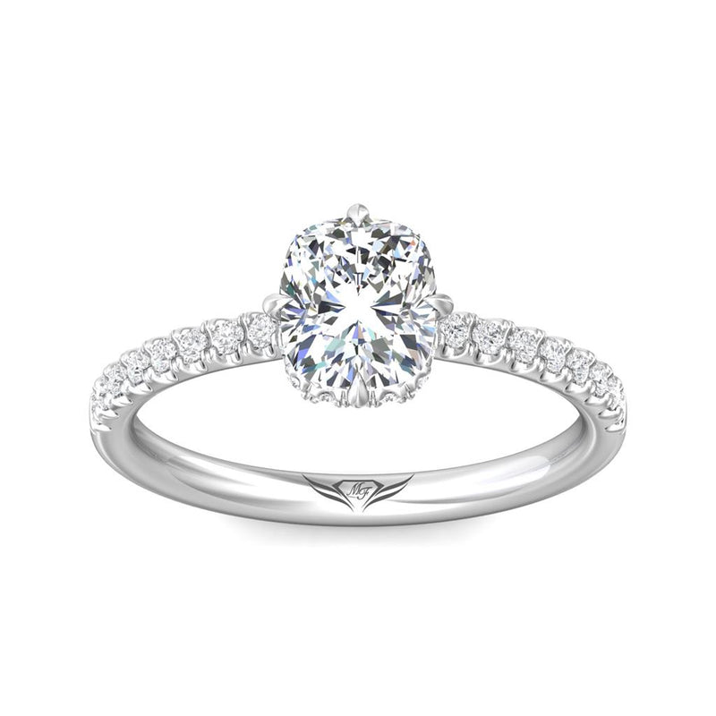 Martin Flyer 14k White Gold Semi Mount Engagement Ring Setting